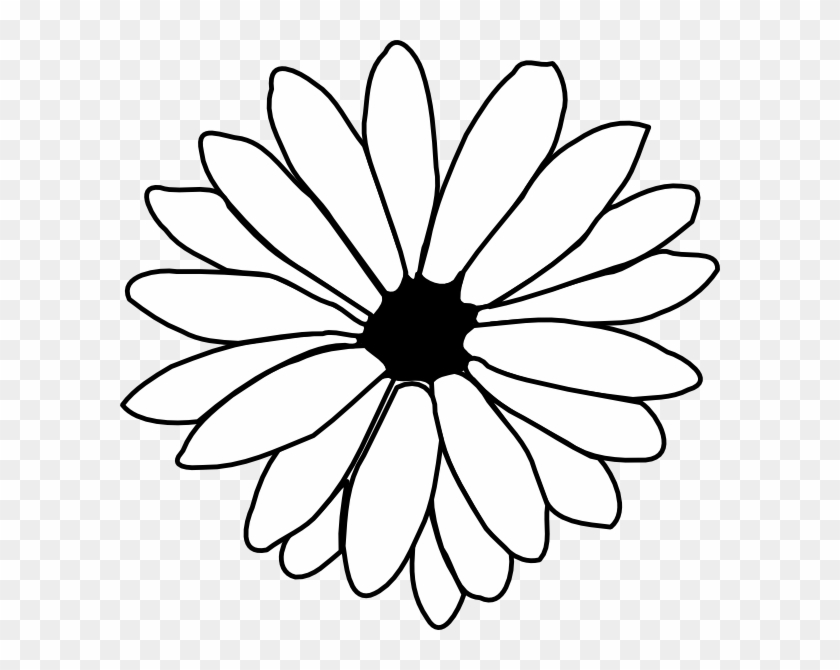 Daisy Outline Clip Art - Single Flower Coloring Flower - Png Download