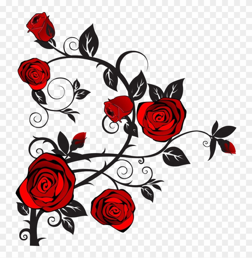 Rose With Thorns Tattoos - Climbing Rose Clip Art - Png Download