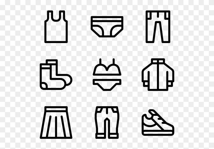 Linear Clothes And Shoes - Information Icons Clipart
