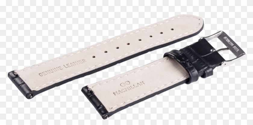 Back Side Leather Black Alligator - Strap Clipart