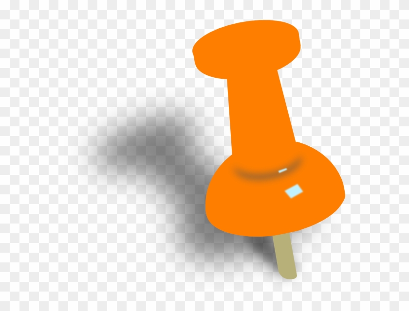 Thumbtack Clipart Chadholtz - Orange Push Pin Clipart - Png Download