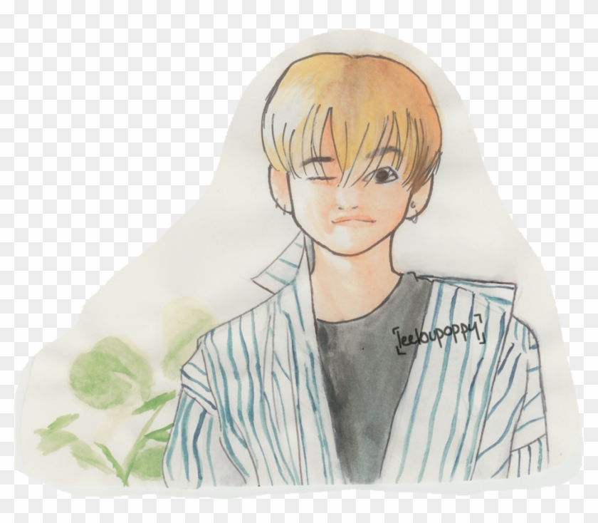 Jungkook's Drawing Watercolor - Sketch Clipart #1201276