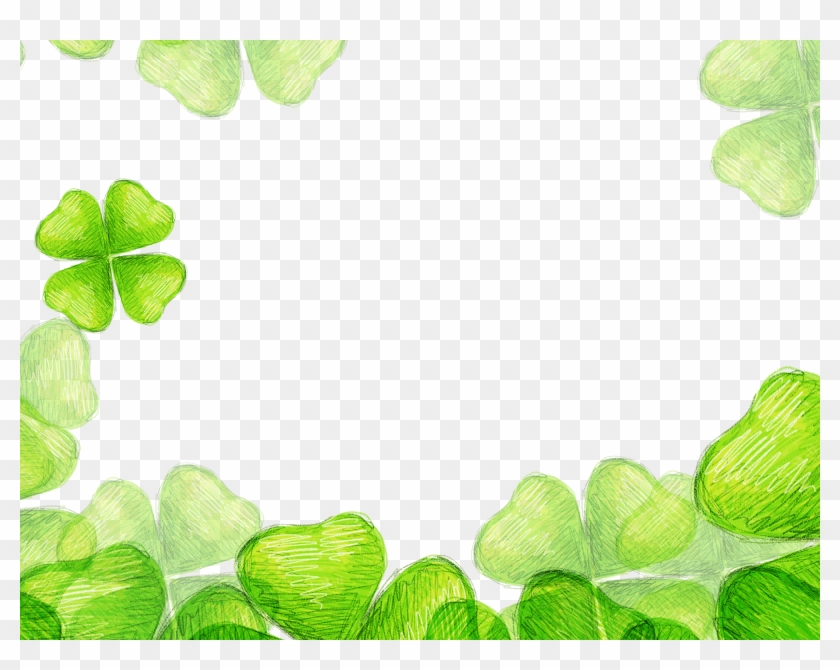 Four Leaf Luck Fourleaf - Four Leafed Clover Border Clipart #1201856