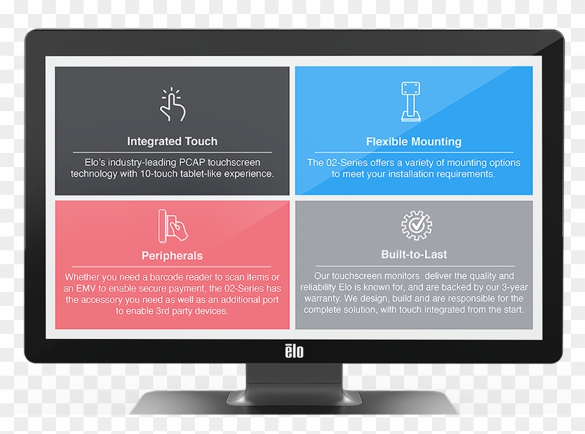 Elo Touchscreen Monitor Key Features - Touchscreen Design Clipart #1202106