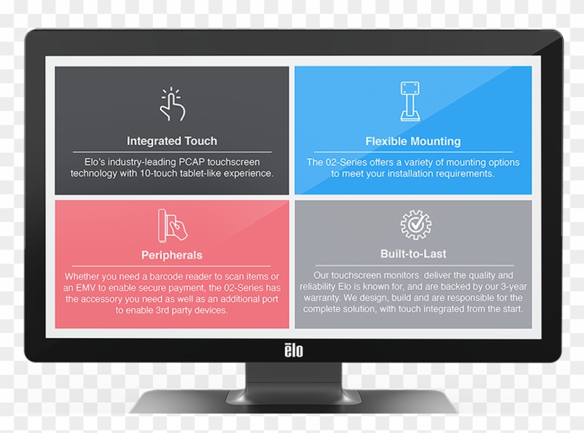Elo Touchscreen Monitor Key Features - Touchscreen Design Clipart #1202106