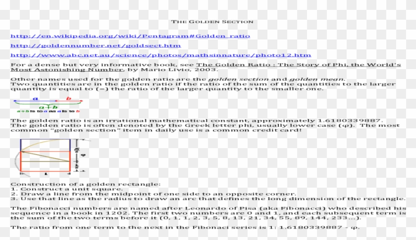 Golden Section And Golden Mean - Solutions 3rd Edition Unit 2 Clipart