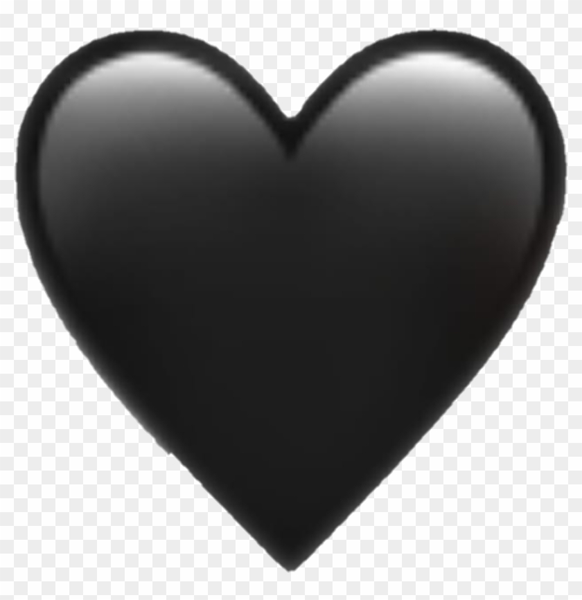 Emoji Blackheart Blackandwhite Blackpink Black Heart - Iphone Heart Emoji Png Clipart
