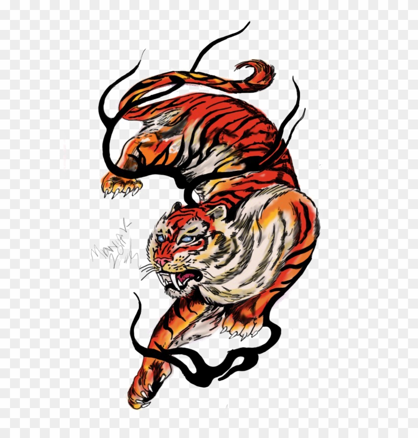 Tiger Tattoos Png Free Download - Japanese Tiger Tattoo Png Clipart