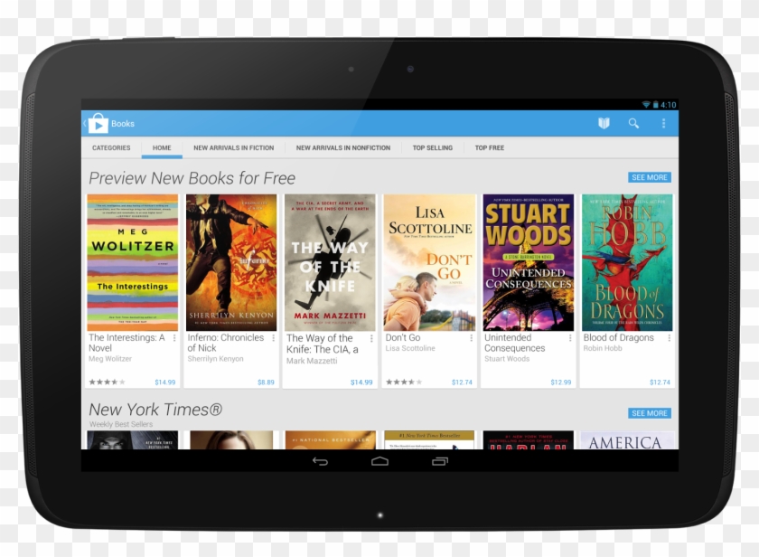 Google Play Store Update Detailed, Shows Focus On Simplicity - Google Play Books Tablet Clipart