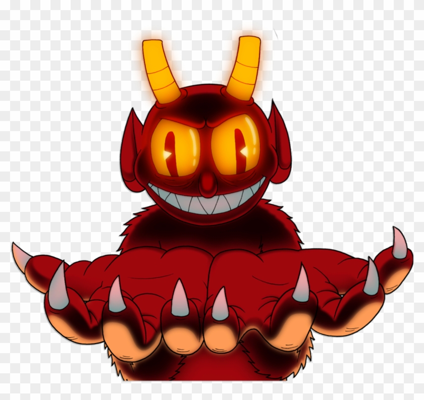 Png Black And White Download Cuphead Deal With The - Cuphead Devil Png Clipart