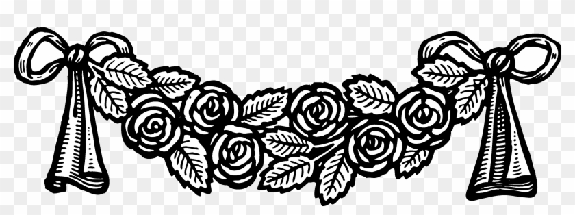 Banner Clip Vintage - Banner With Roses Clipart - Png Download