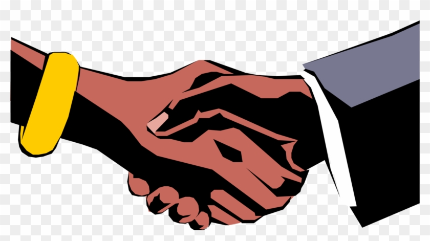 Vector Illustration Of Male And Female African American - African American Handshake Png Clipart #1206002