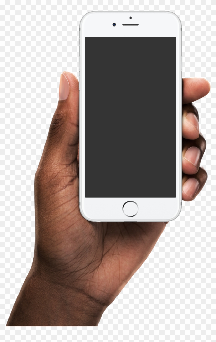 Black Hand Png - Black Hand Holding Iphone Mockup Clipart #1206371