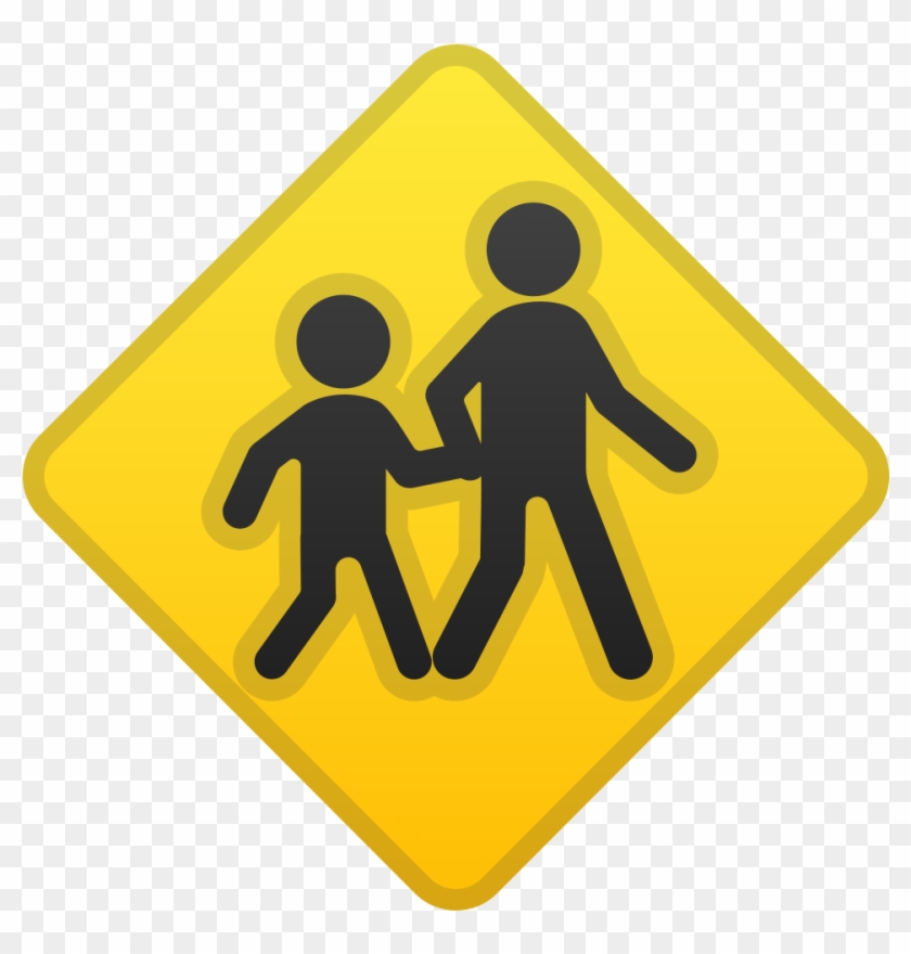 Children Crossing Icon - Traffic Sign Clipart #1206372