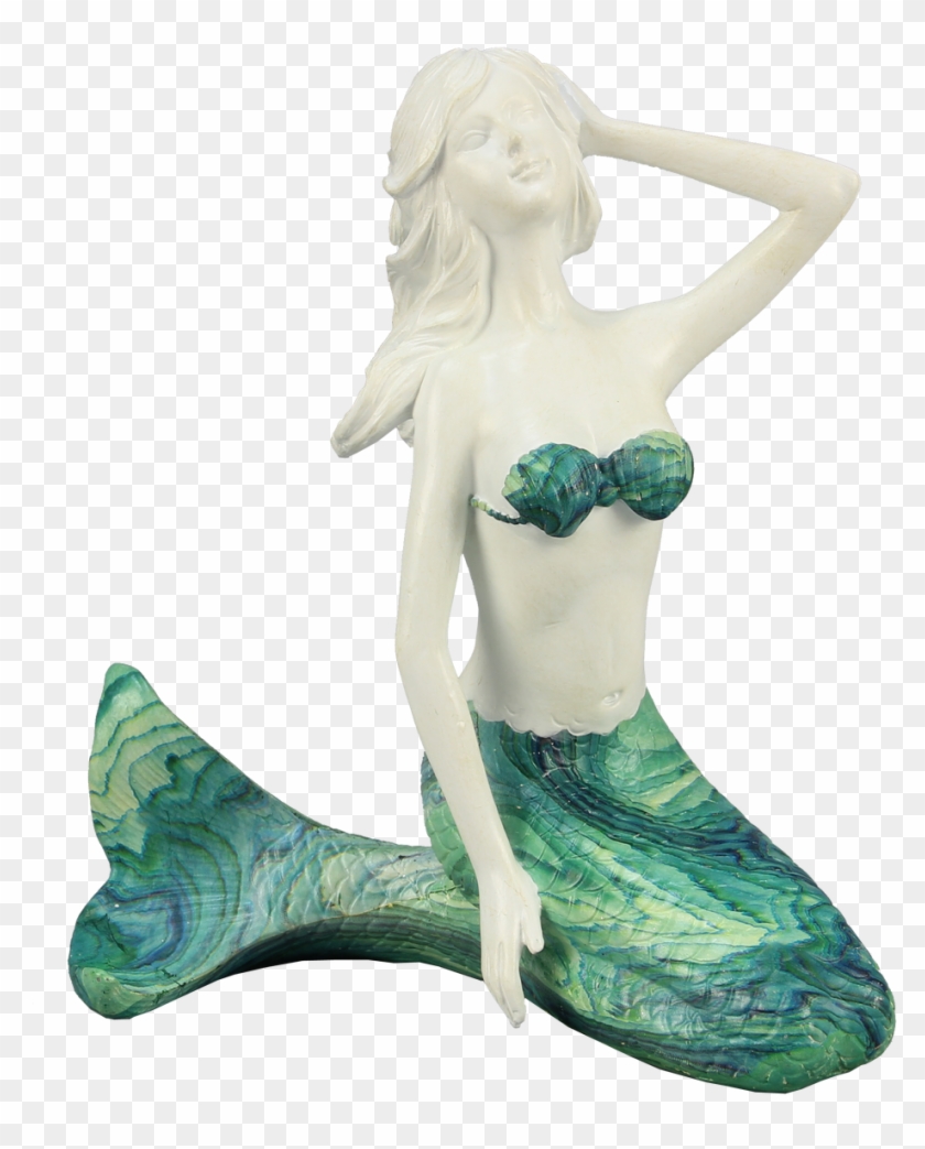 Kneeling Mermaid With Blue/green Tail - Figurine Clipart #1206506