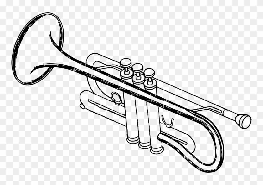 Clip Art Picture Of Trumpet Clipart Image - Trumpet Black And White Clipart - Png Download #1207243