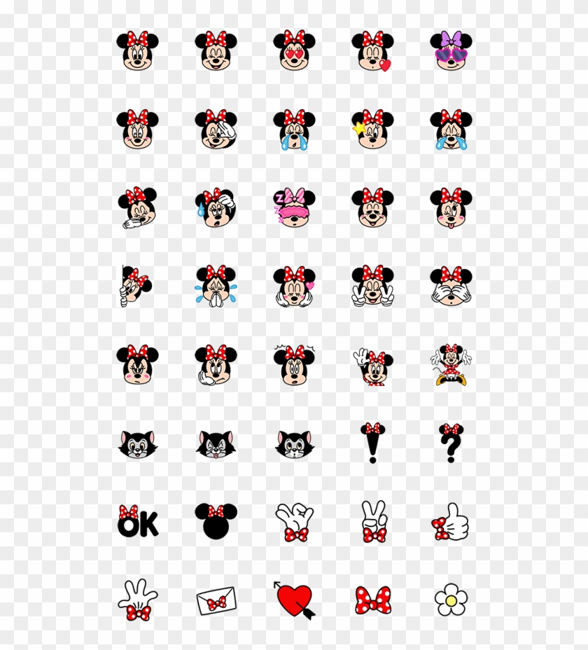Minnie Mouse Emoji Line Emoji - 米妮 表情 貼 Clipart #1207246