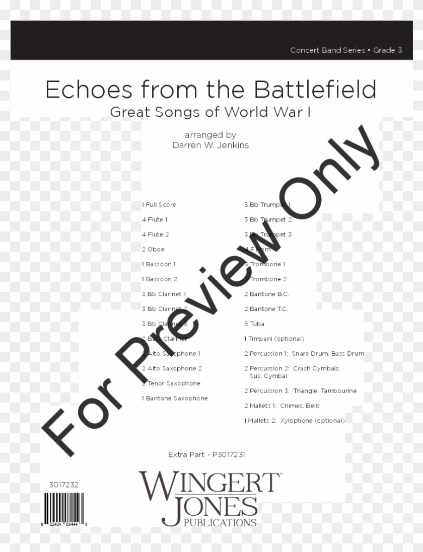Echoes From The Battlefield Thumbnail Echoes From The - Sheet Music Clipart #1208078