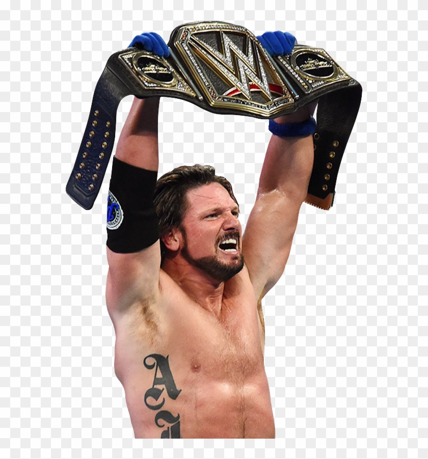 Aj Styles Wwe Champion Png , Png Download Clipart
