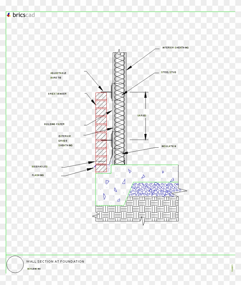 Collection Of Free Drawing Download On Ubisafe - Brick Wall Section Detail Clipart #1209810