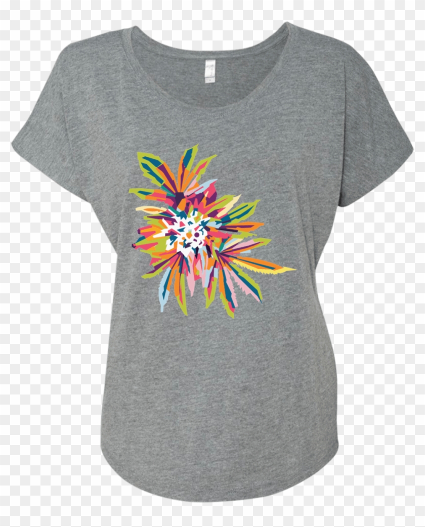 Color Burst Flower Women's Heather Triblend Shirt - Shirt Clipart #1210199