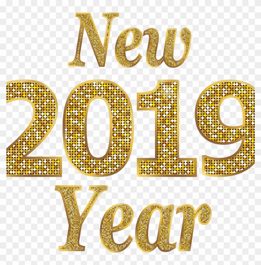 Download - Gold Transparent Happy New Year 2019 Png Clipart #1210469