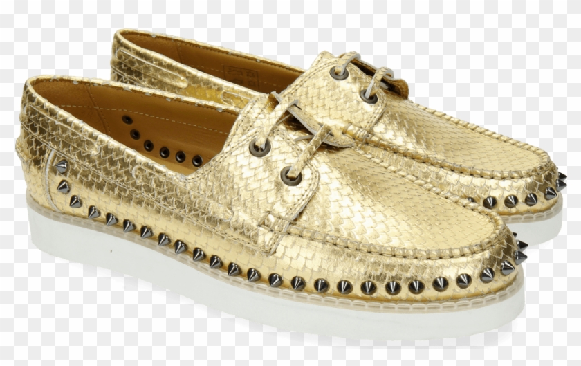 Loafers Ally 1 Metalic Scale Gold - Slip-on Shoe Clipart