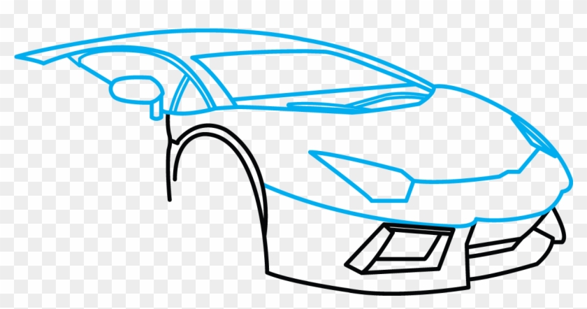 How To Draw Lamborghini Aventador A Car - Gambar Mobil Lamborghini Dari Pensil Clipart