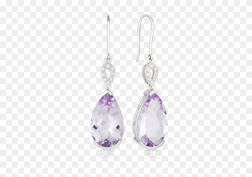 18ct White Gold Tear Drop Amethyst Earring - Earrings Clipart #1212523