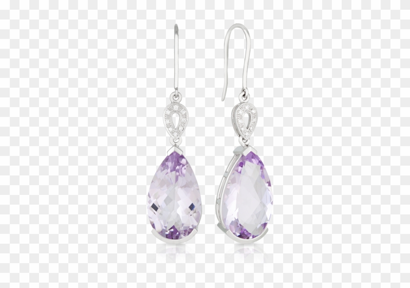 18ct White Gold Tear Drop Amethyst Earring - Earrings Clipart