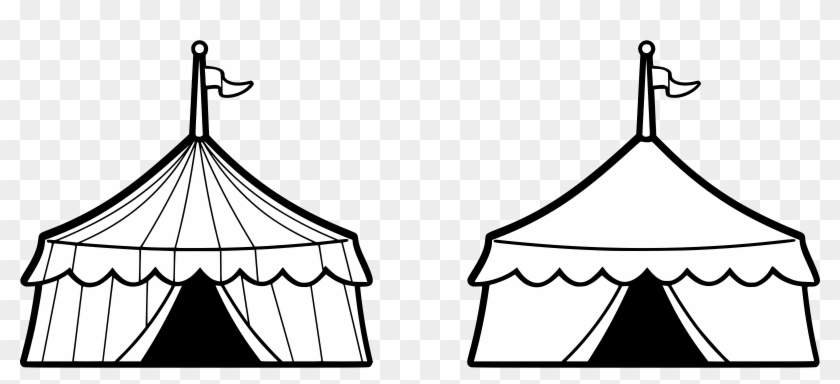Circus Tent Jpg Free Stock - Carnival Tent Clipart Black And White - Png Download