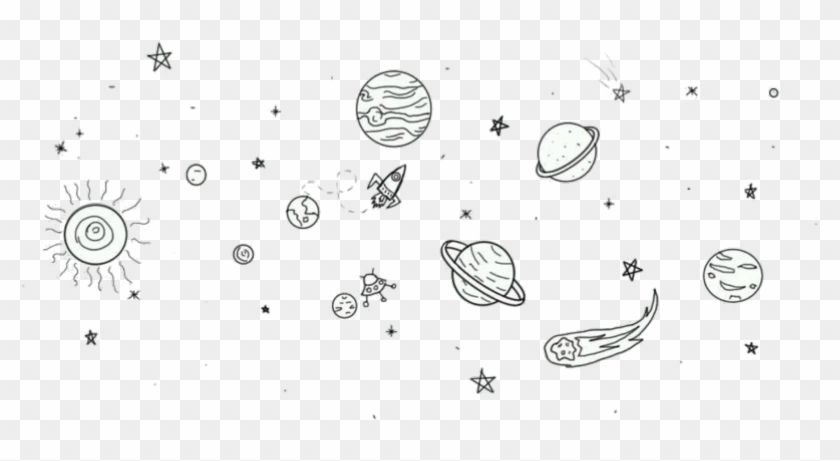 Doodles Sticker - Simple Outer Space Drawing Clipart