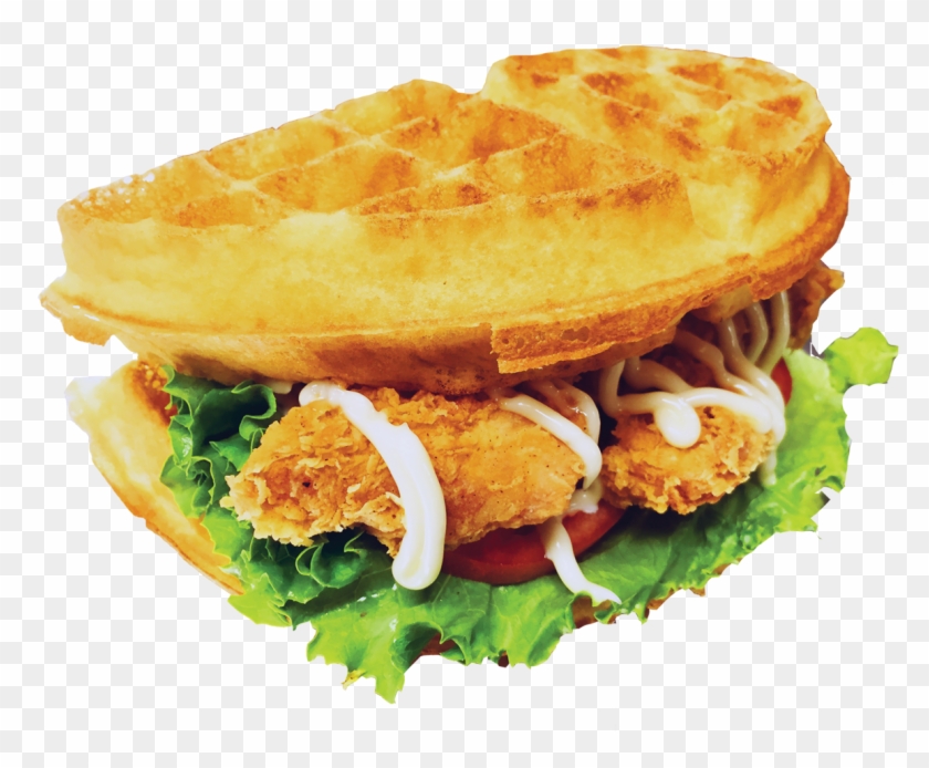 Chicken Waffle Sandwich - Chicken Waffle Sandwich Png Clipart #1213343