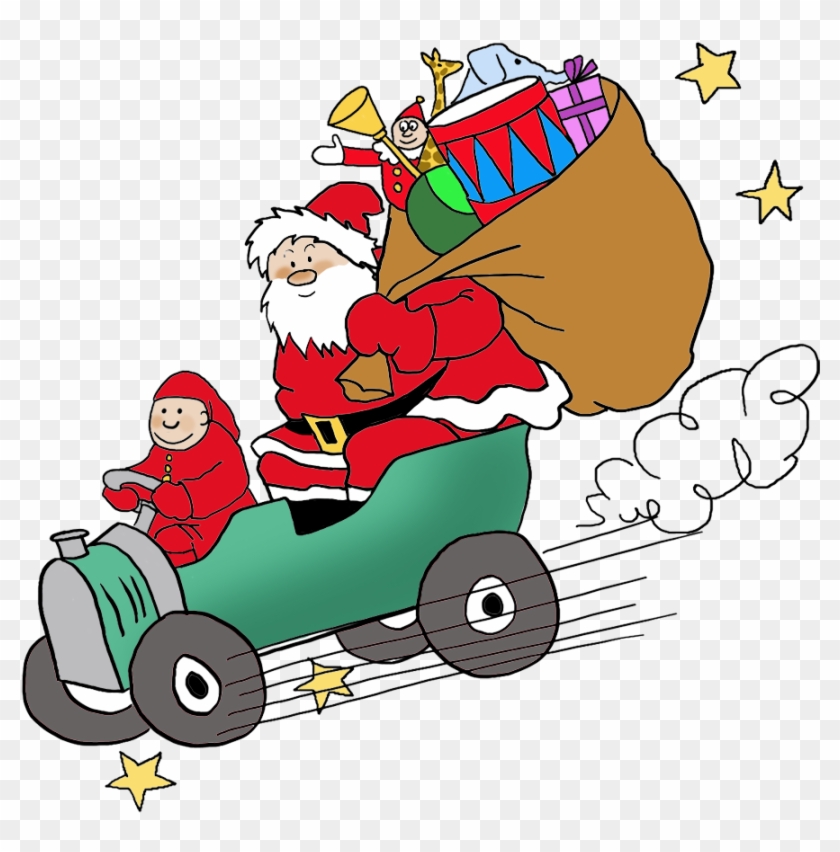 Funny And Free Santa Claus Clipart - Santa In Car Png Transparent Png
