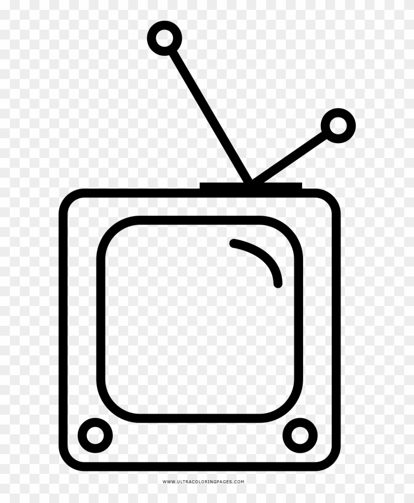 Old Tv Coloring Page - Television Dibujo Clipart #1213988