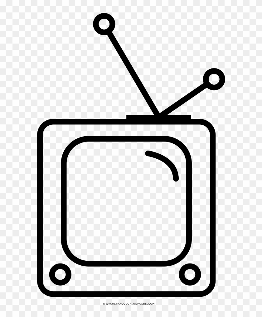 Old Tv Coloring Page - Television Dibujo Clipart