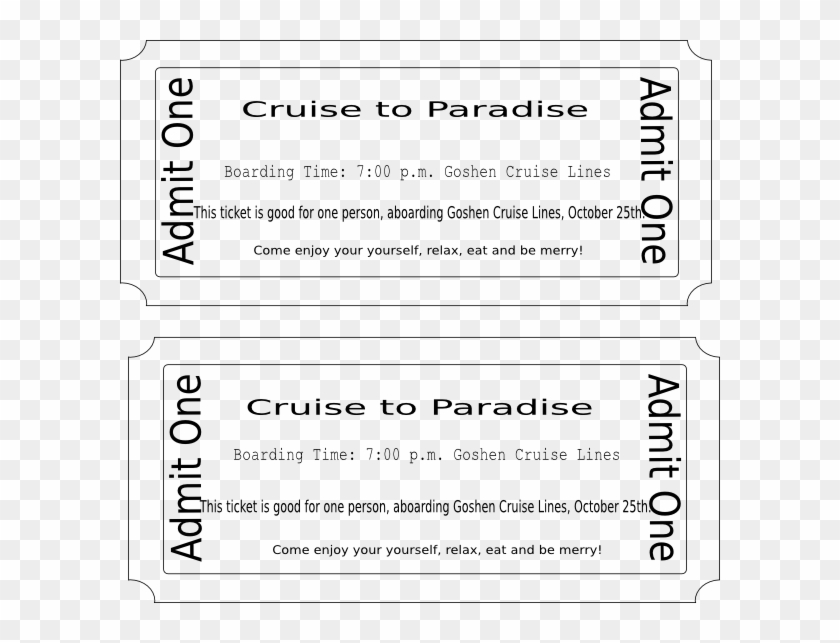 Clipart Library Library Arcade Clipart Broadway Ticket - Cruise Ticket Clipart - Png Download #1214413