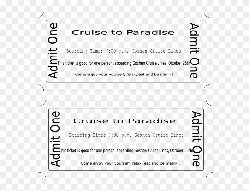 Clipart Library Library Arcade Clipart Broadway Ticket - Cruise Ticket Clipart - Png Download #1214413