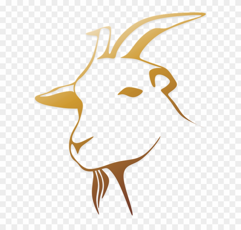 Clipart Black And White Goat - Png Download