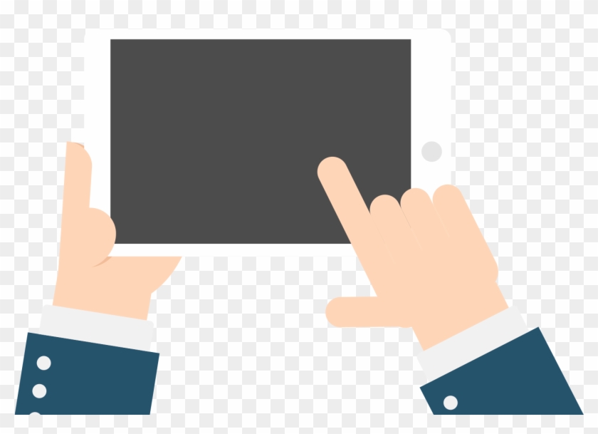 Filehand Gesture - Holding Tablet Vector Clipart #1215463