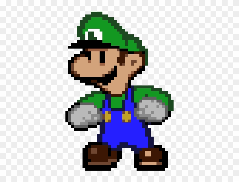 Paper Luigi Battle Pose - Luigi On Graph Paper Clipart