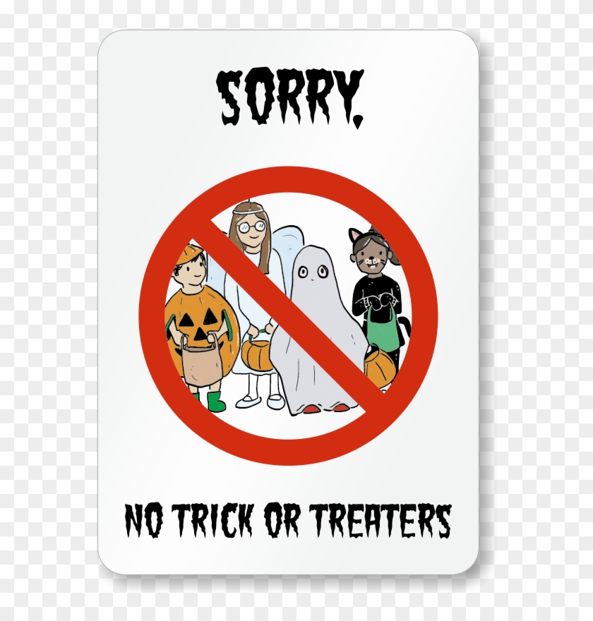Halloween Sign - No Trick Or Treating Sign Clipart