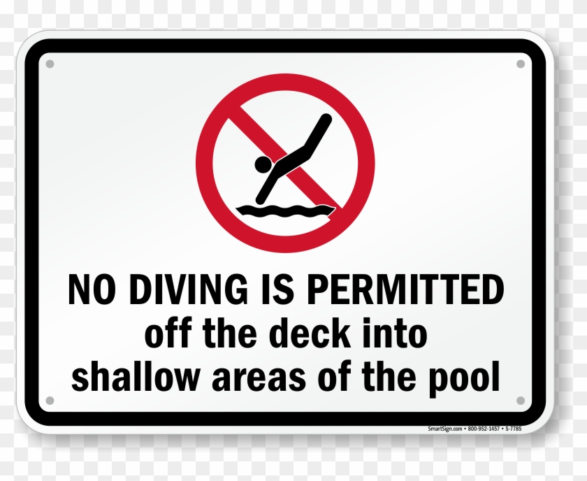 No Diving Signs - No Diving Is Permitted Off Deck Into Shallow Areas Clipart #1216962