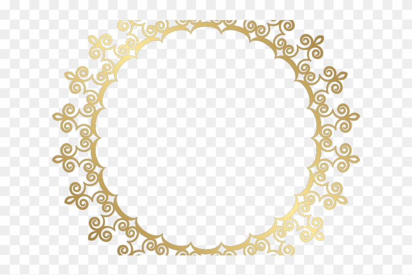 Decorative Line Gold Clipart Png - Circle Gold Frame Png Transparent Png #1216964