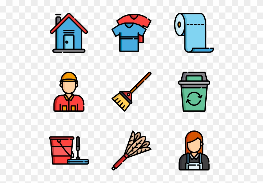 Housekeeping - House Cleaning Icons Clipart