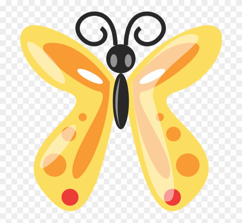 Golden Butterfly - Butterfly Insect Cartoon Clipart #1217364