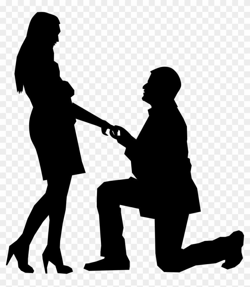 Man On One Knee Silhouette Icons Png - Man On One Knee Silhouette Clipart #1217370