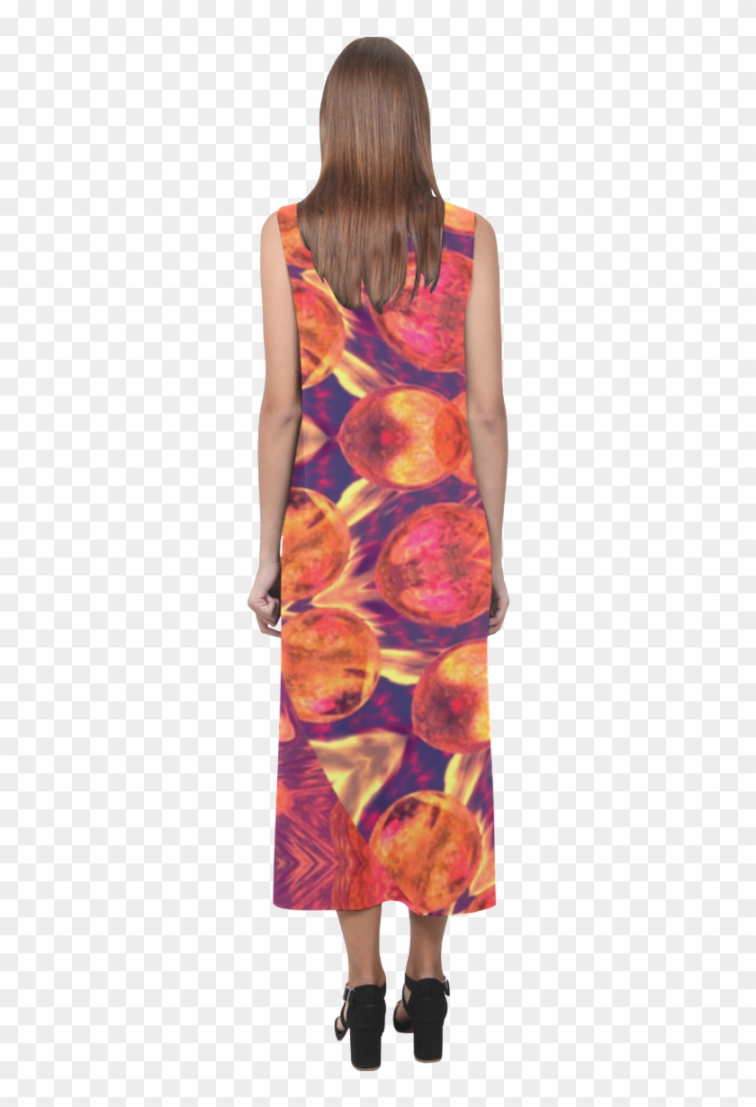 Sunburst, Abstract Peach Cream Orange Star Quilt Mandala - Day Dress Clipart