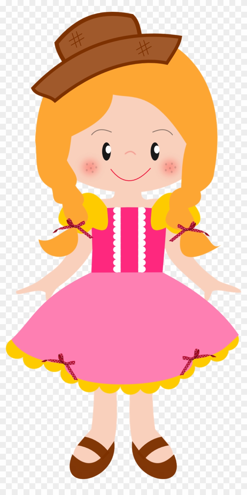 Menina Ruiva Caipira Cute Montando Minha Festa - Menina Caipira Png Clipart