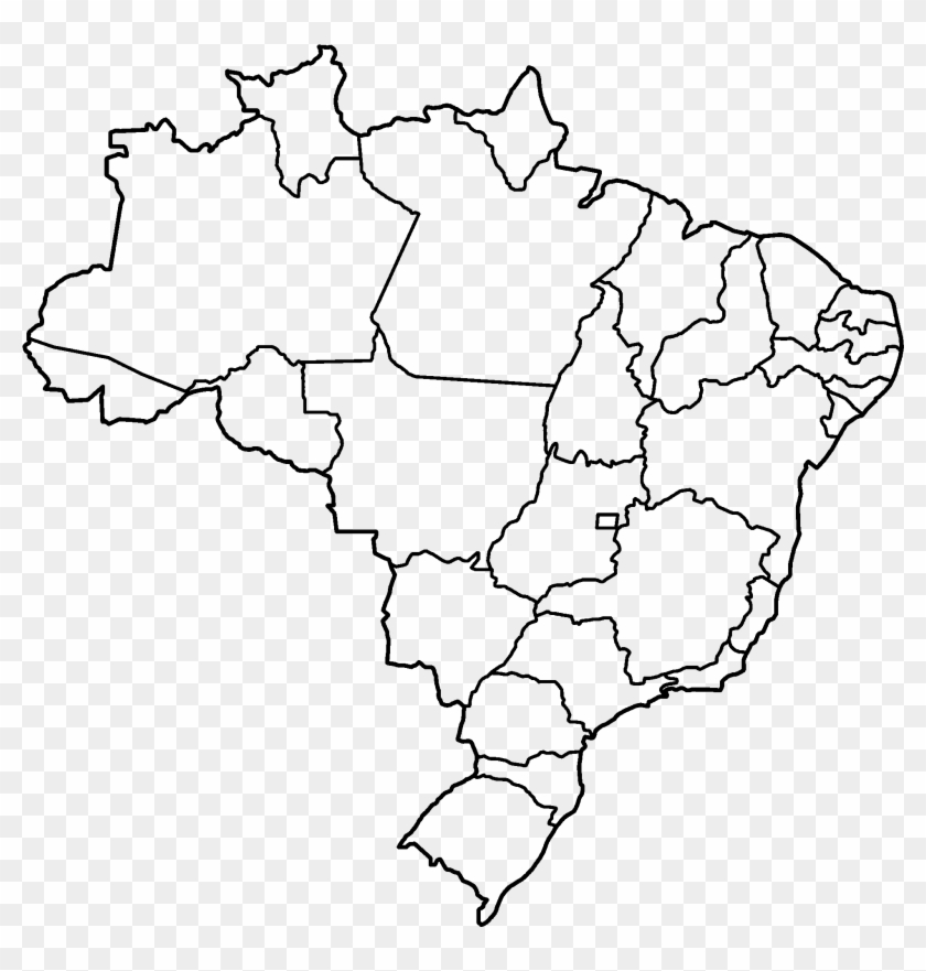 Outline Map Of Brazil With States With File Brazil - Blank Map Of Brazil States Clipart